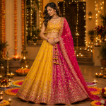 Yellow & Pink Stylish Lehanga
